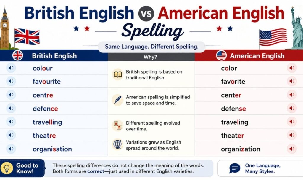 British English vs American English Spelling (1)