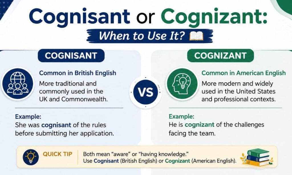 Cognisant or Cognizant When to Use It