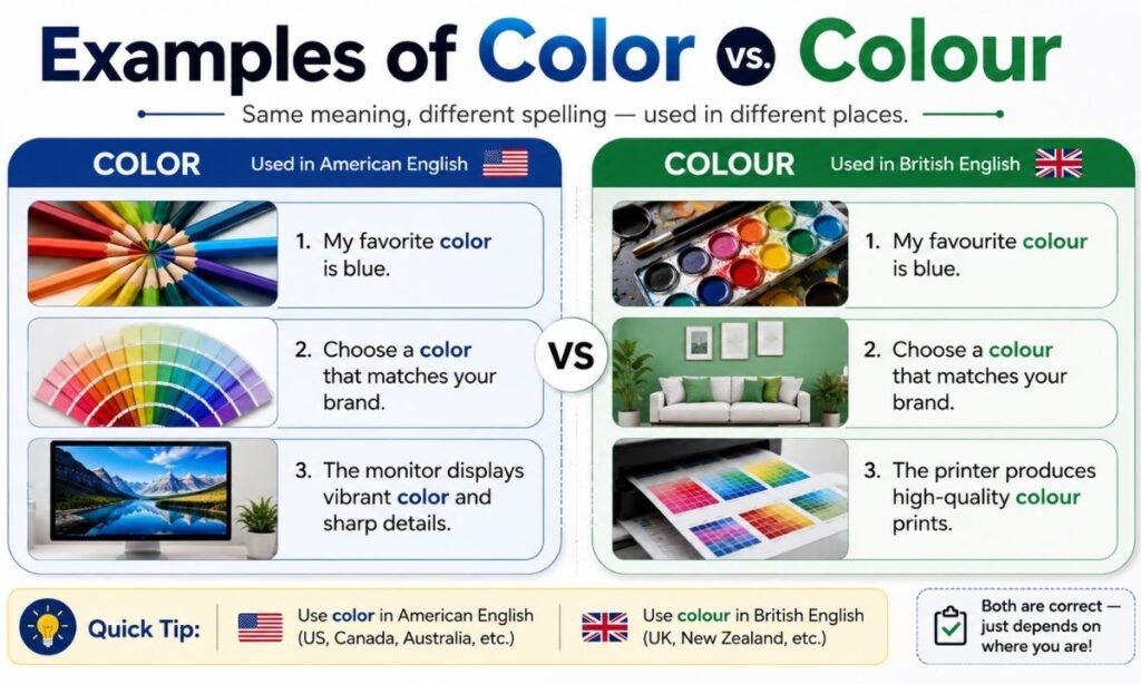 Examples of Color vs. Colour