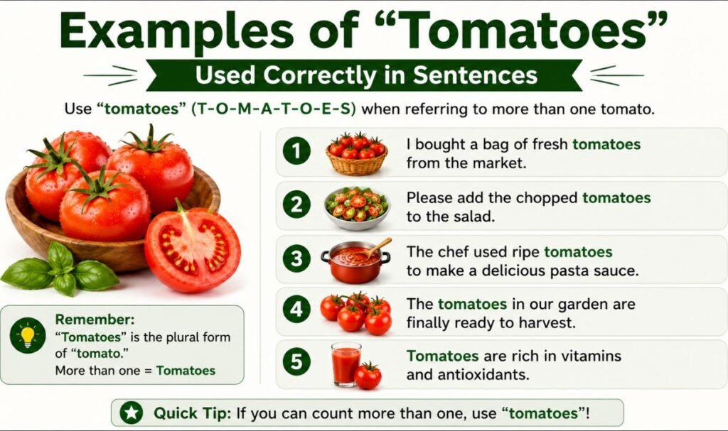 Examples of "Tomatoes" Used Correctly in Sentences