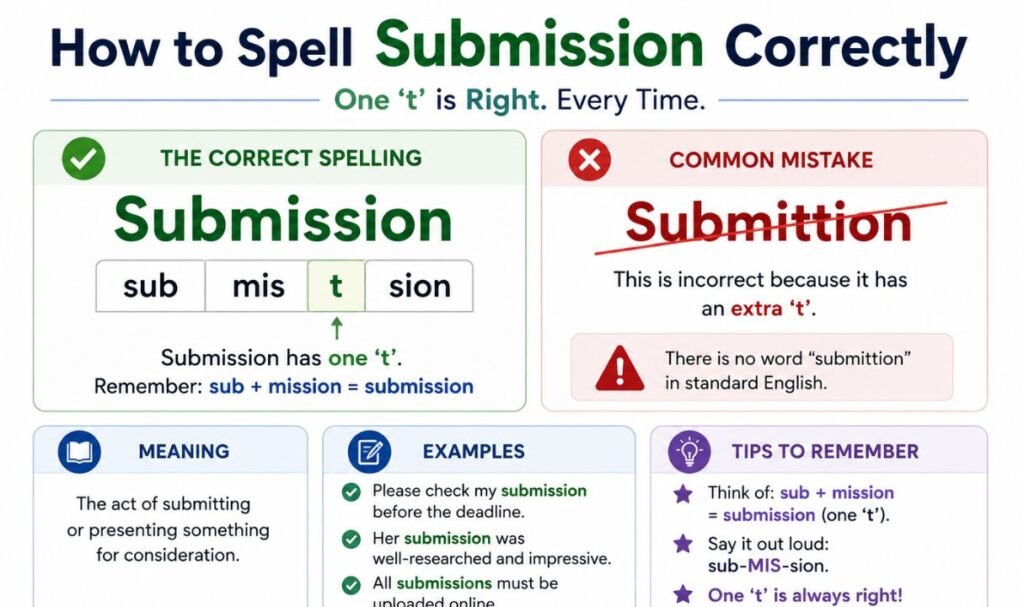How to Spell Submission Correctly