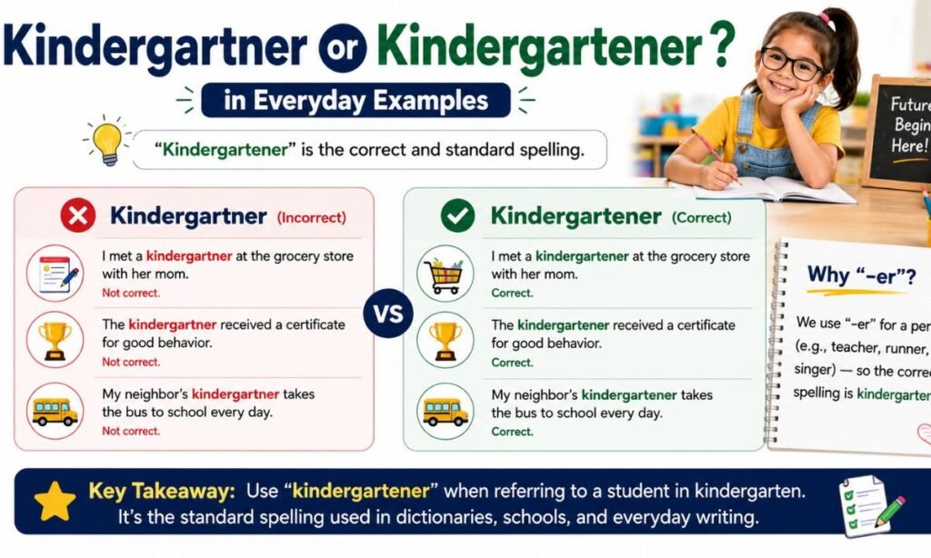 Kindergartner or Kindergartener in Everyday Examples