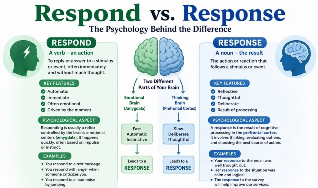 Respond vs Response Psychology