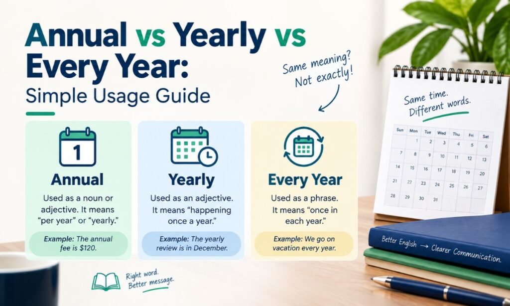 Annual vs Yearly vs Every Year