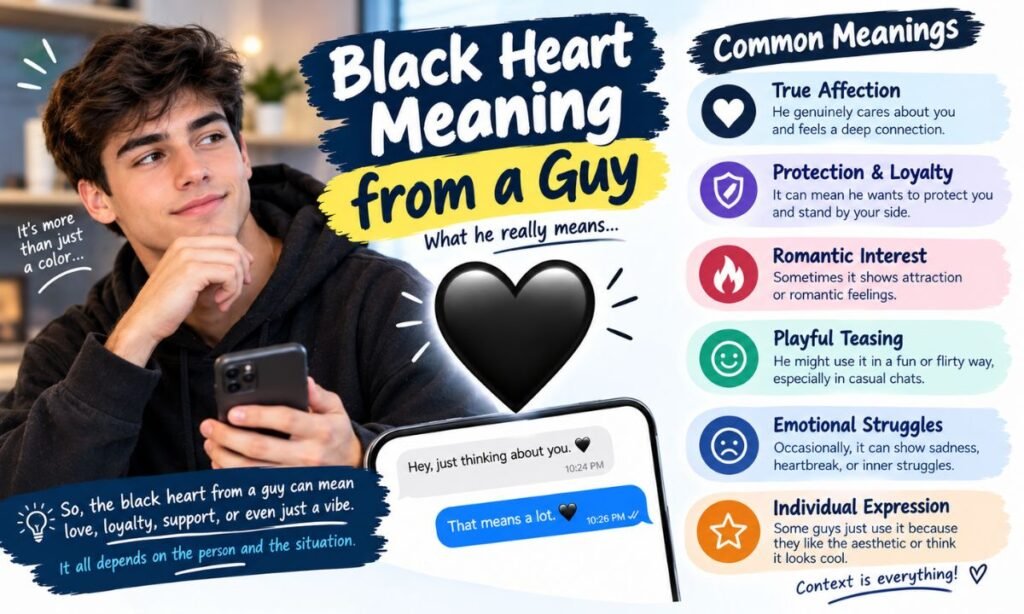 Black heart meaning from a guy
