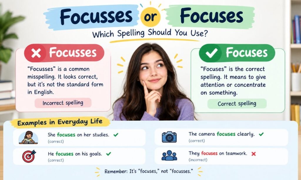Focusses or Focuses in Everyday Examples