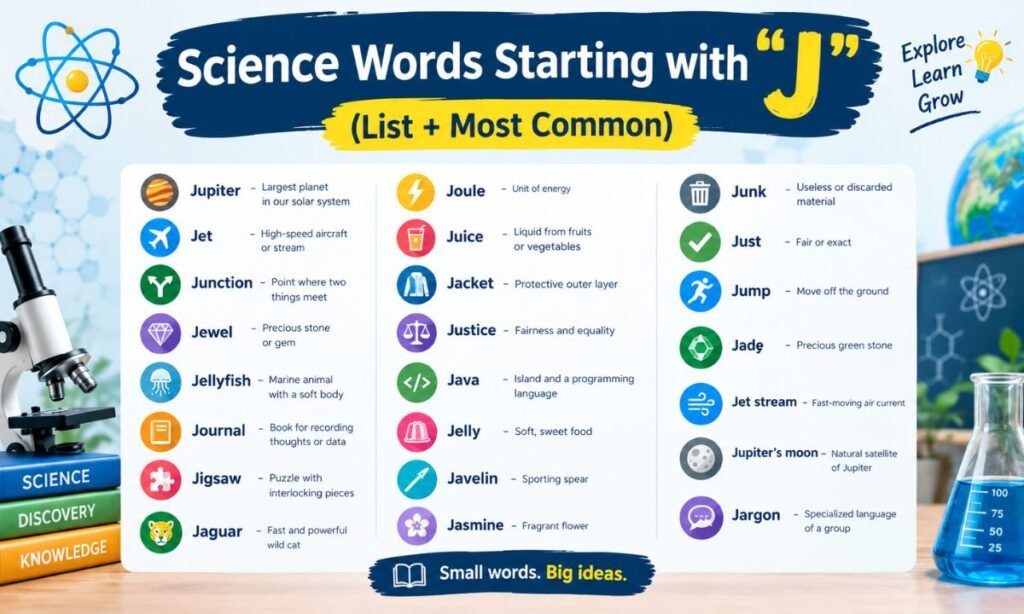 Science Words Starting with J