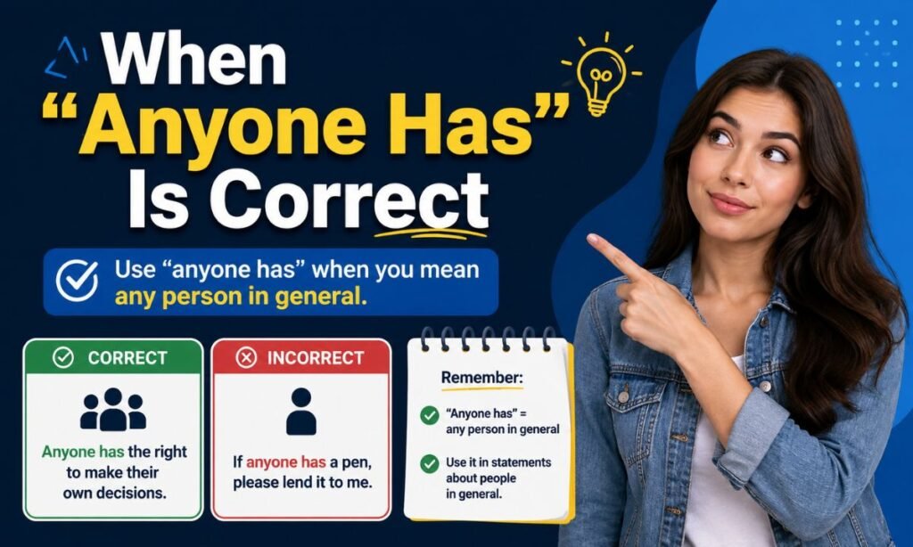 When Anyone Has Is Correct