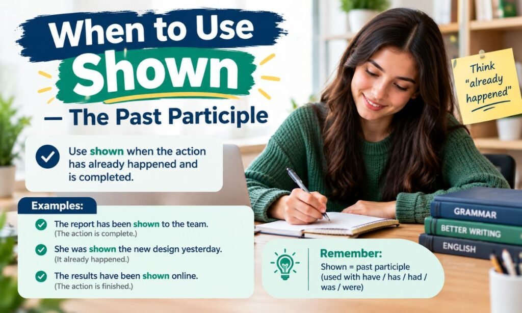 When to Use Shown — The Past Participle